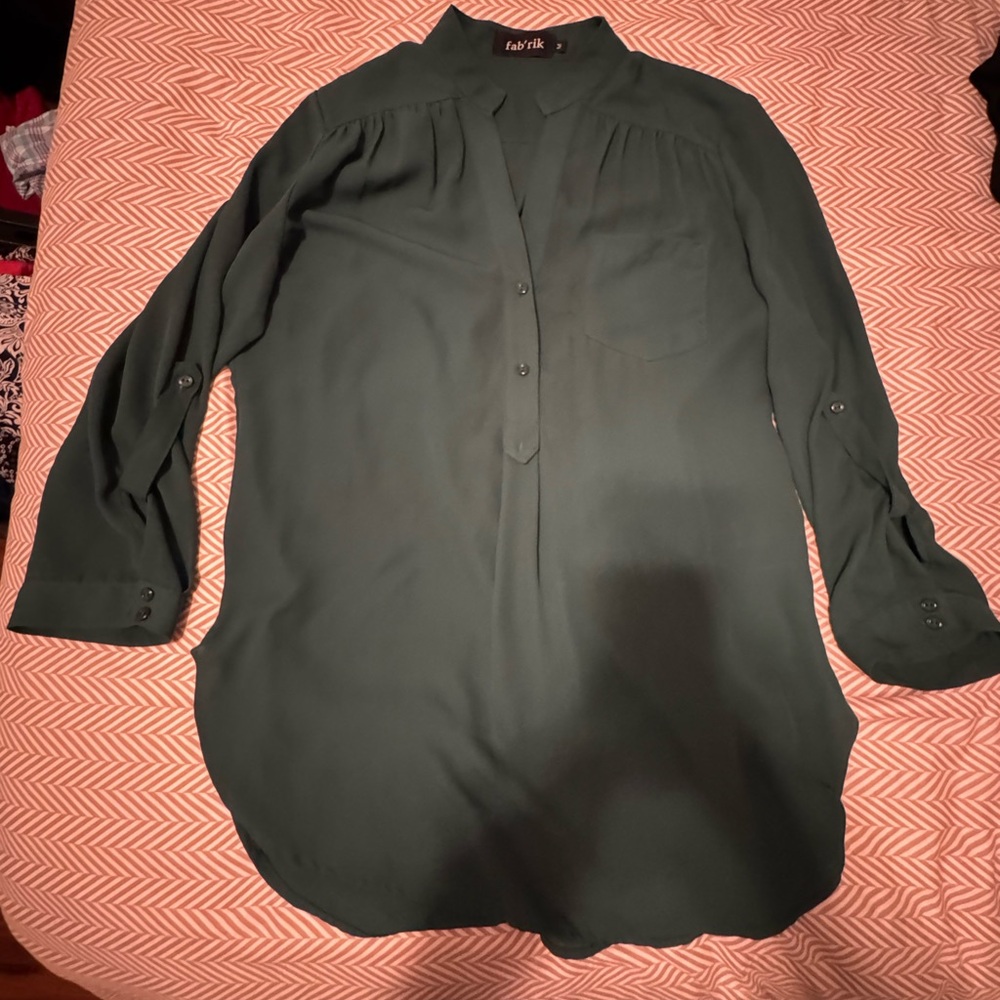 fab'rik Deep Green Women's Blouse